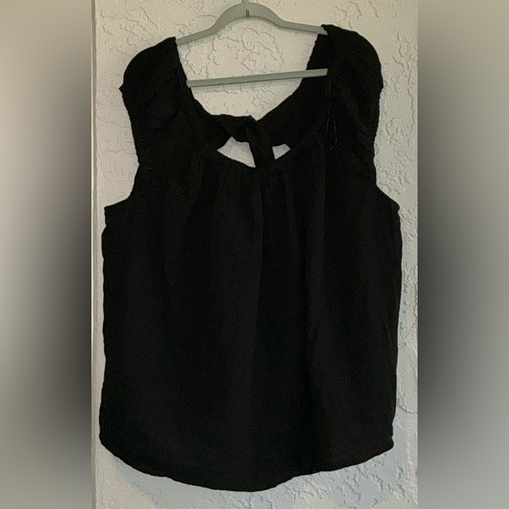 Old Navy Tie Back Cutout Black Blouse